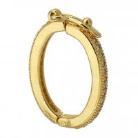 Brass Snap spony, Mosaz, barva pozlacený, módní šperky & DIY & micro vydláždit kubické zirkony, zlatý, 14x20x2mm, Prodáno By PC