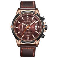 Men Wrist Watch Zinc Alloy with Leather & Glass & 304 Stainless Steel Chinese watch movement nickel lead & cadmium free Life water resistant & multifunctional & for man Approx 9.72 Inch  Sold By PC