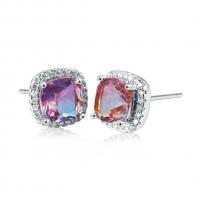Cubic Zircon (CZ) Stud Earring Brass fashion jewelry & for woman & with cubic zirconia Sold By Pair