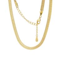 Brass Chain Necklace with 6cm extender chain plated fashion jewelry & snake chain & for woman nickel lead & cadmium free 4mm Length 42 cm Sold By PC