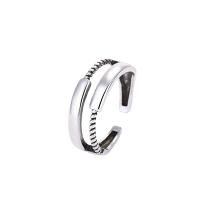 Brass Finger Ring silver color plated vintage & adjustable & for woman nickel lead & cadmium free US Ring Sold By PC