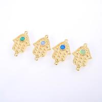 Gemstone Connector Brass with Opal plated 12-18mm*10-16mm Sold By Lot