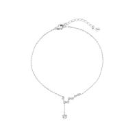 Brass Anklet platinum color plated for woman & with rhinestone Length Approx 9 Inch Sold By PC