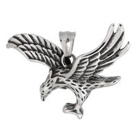 Stainless Steel Animal Pendants 316 Stainless Steel eagle polished fashion jewelry & DIY & blacken two different colored Approx 5mm Sold By PC