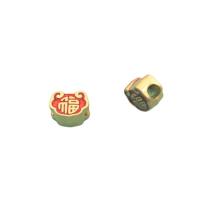 Zinc Alloy Jewelry Beads gold color plated DIY & enamel red nickel lead & cadmium free Sold By PC