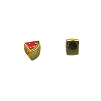 Zinc Alloy Jewelry Beads Triangle gold color plated DIY & enamel red nickel lead & cadmium free Sold By PC