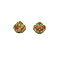 Zinc Alloy Jewelry Beads sang gold plated DIY & enamel red nickel lead & cadmium free Sold By PC