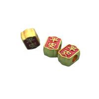 Zinc Alloy Jewelry Beads sang gold plated DIY & enamel red nickel lead & cadmium free 10mm Sold By PC