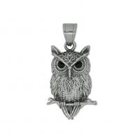 Stainless Steel Animal Pendants 316L Stainless Steel Owl fashion jewelry & Unisex & with rhinestone original color Sold By PC
