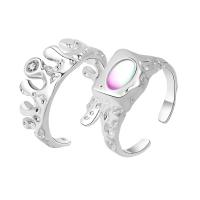 Brass Finger Ring platinum color plated Adjustable & for woman nickel lead & cadmium free US Ring .5 Sold By PC