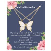 Zinc Alloy Jewelry Necklace with 5cm extender chain Butterfly gold color plated 2 pieces & oval chain & for woman & enamel Length Approx 40 cm Sold By Set