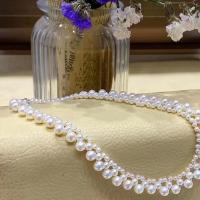 Природное пресноводное жемчужное ожерелье, Пресноводные жемчуги, ювелирные изделия моды & Женский, белый, длина Приблизительно 39 см, продается PC