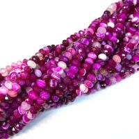Natürliche Streifen Achat Perlen, poliert, DIY & verschiedene Größen vorhanden & facettierte, Fuchsia, verkauft per ca. 38-40 cm Strang