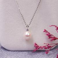Freshwater Pearl Brass Necklace with Brass fashion jewelry & for woman silver color 9mm Length Approx 45 cm Sold By PC