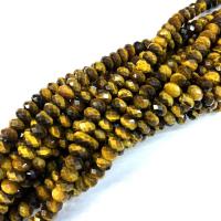 Tiger Eye Beads, poleret, du kan DIY & forskellig størrelse for valg & facetteret, gul, Solgt Per Ca. 38-40 cm Strand