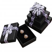 boîtes à bijoux en carton, papier, normes différentes pour le choix & avec une décoration de noeud à boucles, plus de couleurs à choisir, Vendu par PC