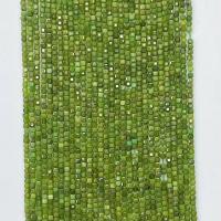 Jade perle, Jade Kanada, Trg, uglađen, različite veličine za izbor & faceted, zelen, Prodano Per Približno 14.96 inčni Strand