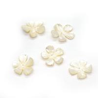 Naturlige muslingeskal perler, Sea Shell, Flower, Carved, du kan DIY, hvid, 30mm, Solgt af PC