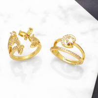 Cubic Zircon Brass Finger Ring with Cubic Zirconia 18K gold plated & for woman nickel lead & cadmium free 17mm Inner Approx 17mm Sold By PC