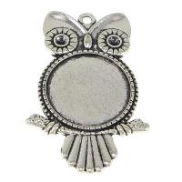 Zinc Alloy Pendant Cabochon Setting Owl plated fashion jewelry nickel lead & cadmium free Approx 2mm Inner Approx 20 3mm Approx Sold By Lot