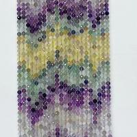 Fluorit Beads, Farverige Fluorite, Runde, naturlig, forskellig størrelse for valg & facetteret, flerfarvede, Solgt Per Ca. 14.96 inch Strand