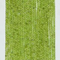 Koraliki z kameniem szlachetnym, Perydot, Koło, Naturalne, fasetowany, zieleń trawy, 4mm, sprzedane przez Strand