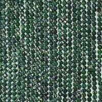Φυσικό χαλαζία κοσμήματα χάντρες, Flat Γύρος, φυσικός, πολύπλευρη, πράσινος, 4mm, Sold Per Περίπου 14.96 inch Strand