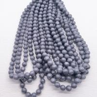 Jade Perlen, Mashan Jade, rund, poliert, DIY & verschiedene Größen vorhanden, grau, verkauft per ca. 40 cm Strang