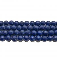 Jade Perlen, Mashan Jade, rund, poliert, DIY & verschiedene Größen vorhanden, tiefblau, verkauft per ca. 40 cm Strang