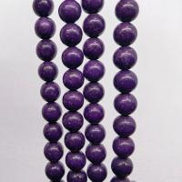 Jade Perlen, Mashan Jade, rund, poliert, DIY & verschiedene Größen vorhanden, violett, verkauft per ca. 40 cm Strang