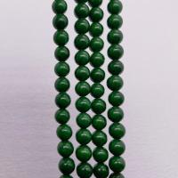 Jade Perlen, Mashan Jade, rund, poliert, DIY & verschiedene Größen vorhanden, grün, verkauft per ca. 40 cm Strang