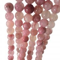 Jade Perlen, Afghanistan Jade, rund, Einbrennlack, DIY & verschiedene Größen vorhanden, Rosa, verkauft per ca. 40 cm Strang