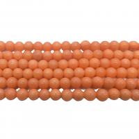 Jade Perlen, Mashan Jade, rund, poliert, DIY & verschiedene Größen vorhanden, orange, verkauft per ca. 40 cm Strang