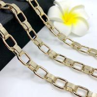 Cadeia de colar de latão, ferro, cromado de cor dourada, DIY, dourado, níquel, chumbo e cádmio livre, 9.30x12.90mm, vendido por m