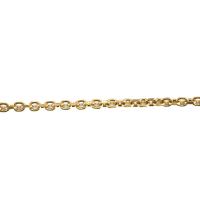 Brass Ovális lánc, Sárgaréz, arany színű aranyozott, DIY, aranysárga, nikkel, ólom és kadmium mentes, 2.50x8.60x11.50mm, Által értékesített m