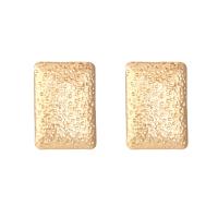 Zinc Alloy Stud Earring Rectangle gold color plated fashion jewelry & for woman golden nickel lead & cadmium free Sold By Pair