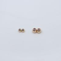 Brass Jewelry Beads with Silicone 14K gold plated DIY & double-hole nickel lead & cadmium free Sold By PC