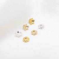 Brass Bead Cap Flower plated DIY nickel lead & cadmium free 6mm Approx 1mm Sold By Lot