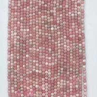 Gemstone šperky Korálky, Pink Opal, Náměstí, přírodní, tváří, růžový, 4x4mm, Prodáno za Cca 14.96 inch Strand