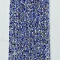 Blå Spot Stone Beads, Runde, naturlig, forskellig størrelse for valg & facetteret, blå, Solgt Per Ca. 14.96 inch Strand