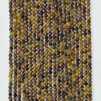 Natural Tiger Eye Beads Round & faceted yellow Sold Per Approx 14.96 Inch Strand