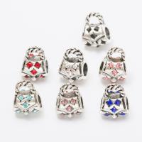 Zinc Alloy European Beads Handbag silver color plated DIY & with rhinestone nickel lead & cadmium free 13.5-15mm Approx Sold By Bag