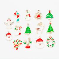 Zinc Alloy Christmas Pendants gold color plated DIY & enamel & hollow nickel lead & cadmium free 10-20mm Approx Sold By Bag