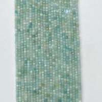 Perline Amazzonite, Quadrato, naturale, sfaccettati, blu chiaro, 3x3mm, Venduto per Appross. 14.96 pollice filo