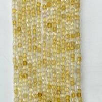 Naturlig Citrin pärlor, Rund, fasetterad, gul, 4x4mm, Såld Per Ca 14.96 inch Strand