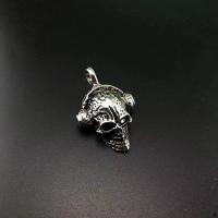 Zinc Alloy Skull Pendants antique silver color plated vintage & DIY nickel lead & cadmium free Sold By PC