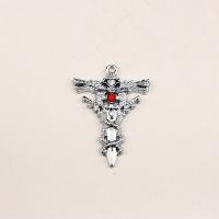 Zinc Alloy Rhinestone Pendants Cross antique silver color plated vintage & DIY & with rhinestone nickel lead & cadmium free Sold By PC