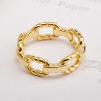 Titanium Steel Finger Ring Geometrical Pattern 18K gold plated & for woman & hollow US Ring Sold By PC