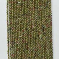 Natural Unakite Beads Round & faceted green Sold Per Approx 14.96 Inch Strand