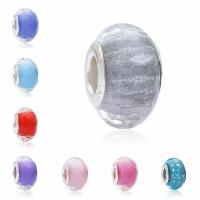 Resin European Beads Zinc Alloy with Resin Rondelle plated DIY 12mm Sold By PC